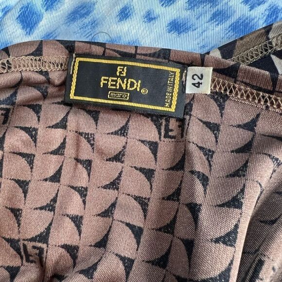 FENDI FF Vintage Contrast Geometric Top - Picture 4 of 7